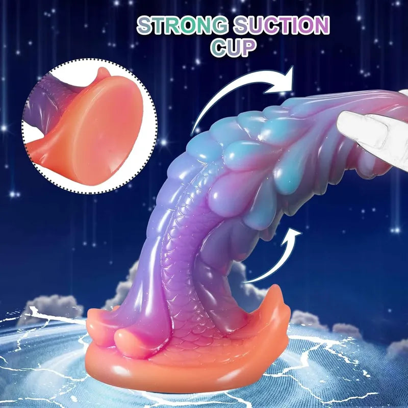 Dildo Fosfo Silicona Líquido Suave Ventosa Monstruo Alien