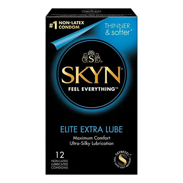 12 Condones Sin Látex Lifestyles Skyn Elite EXTRA LUBE