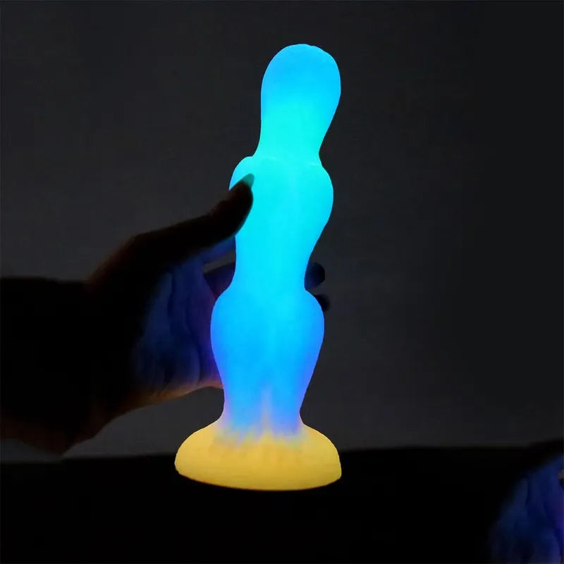 Dildo Fosfo Silicona Líquido Suave Ventosa Monstruo Alien