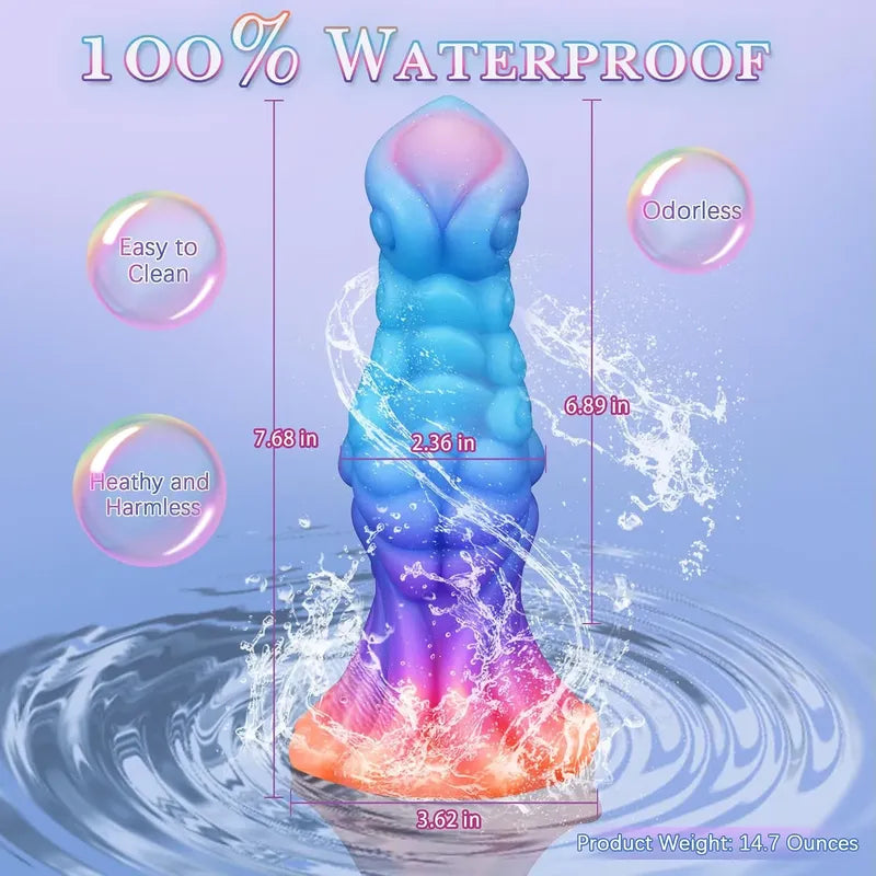 Dildo Fosfo Silicona Líquido Suave Ventosa Monstruo Alien