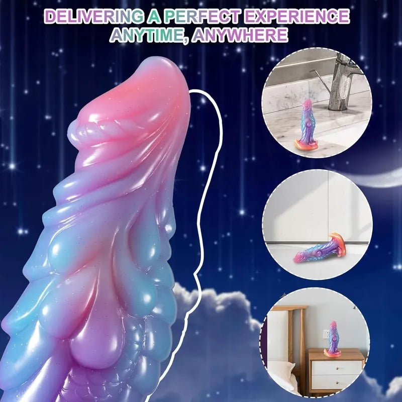 Dildo Fosfo Silicona Líquido Suave Ventosa Monstruo Alien
