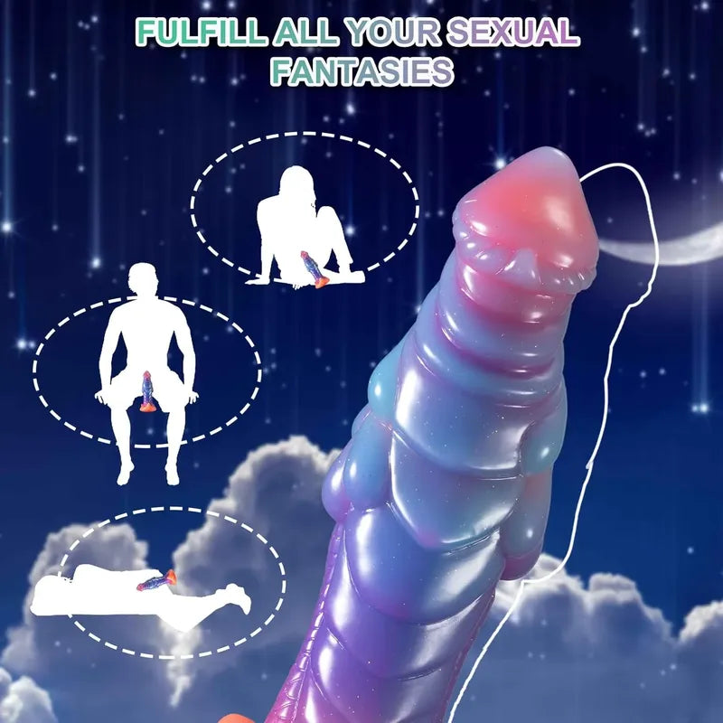 Dildo Fosfo Silicona Líquido Suave Ventosa Monstruo Alien