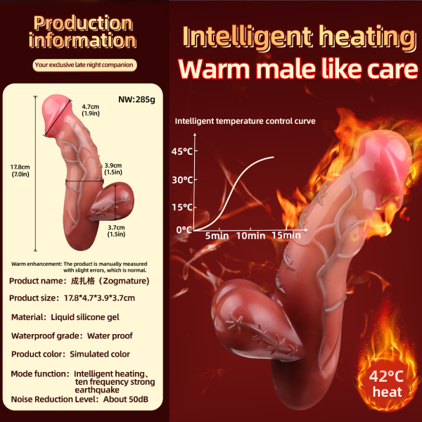 Vibrador Realista de Silicona Líquida 21cm - Pene Grueso Textura Suave Premium
