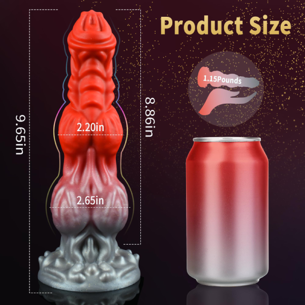 Dildo Monstruo Silicona Líquido Suave Con Ventosa 9.6 Inch