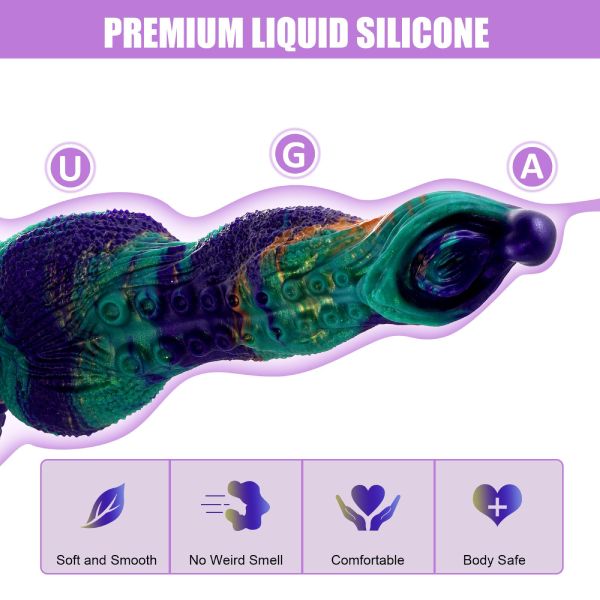Vibrador de silicon Liquido 3 - 1 Telescópico y Calor Alien 9.8 Inch