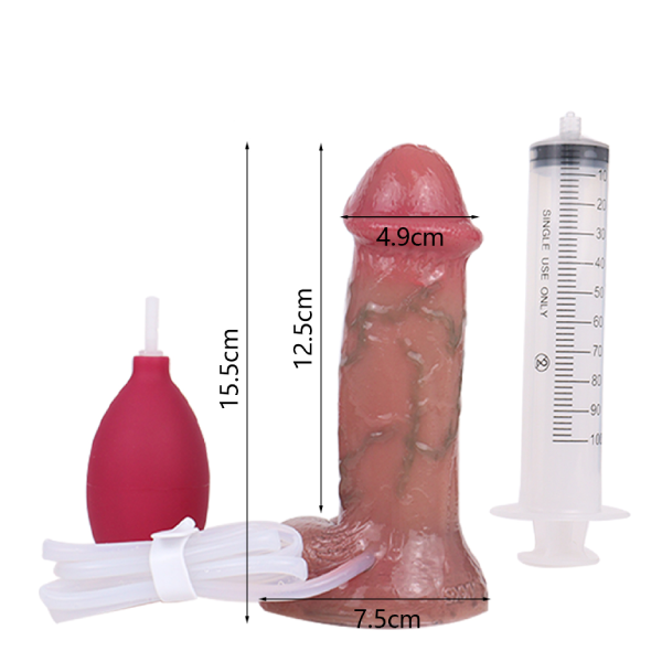Dildo Realista Silicona Líquido Ventosa Con Eyaculación A