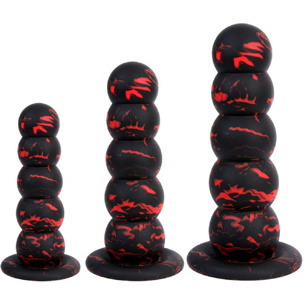 Plug Dilatador Anal Dildo Bolitas Silicon Liquido Gradual M