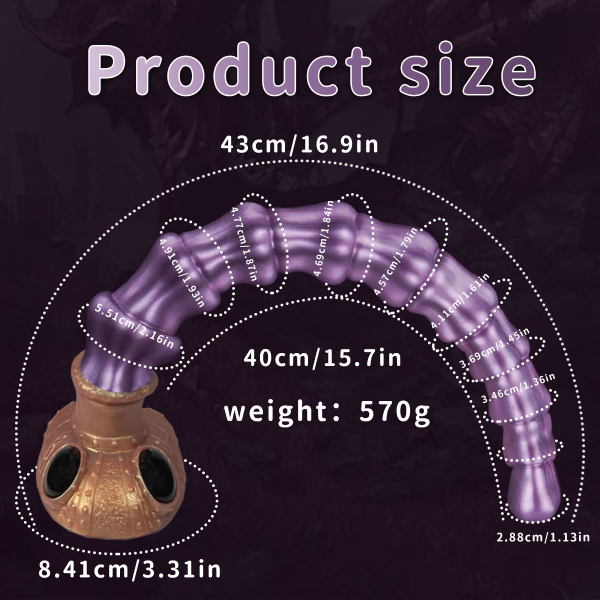 Dildo Alien Silicona Líquido Ventosa Gradual Largo S