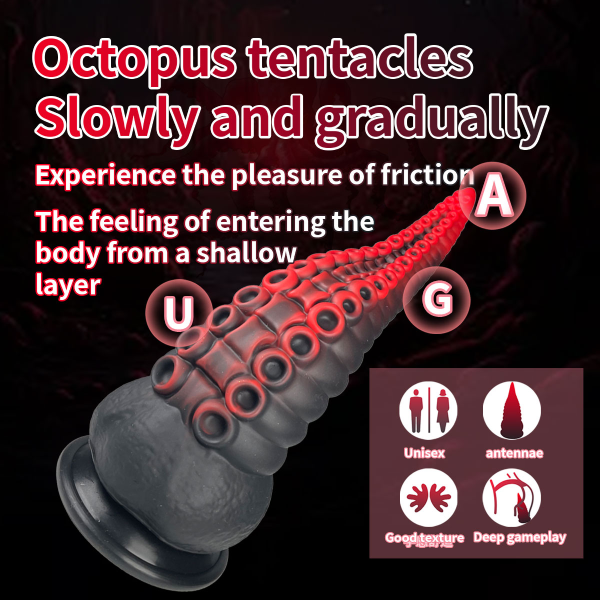 Dildo Silicona Líquido Suave Ventosa Alien Pulpo S 7 Inch