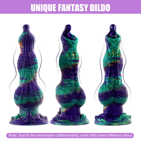 Vibrador de silicon Liquido 3 - 1 Telescópico y Calor Alien 9.8 Inch