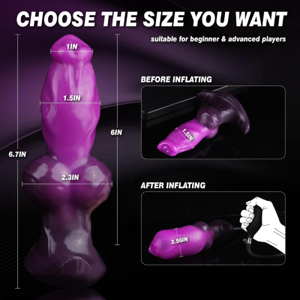 Plug Tapon Anal Silicon Liquido Juguete Sexual Inflable 6.7 Inch
