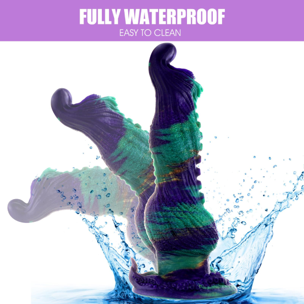 Vibrador de silicon Liquido 3 - 1 Telescópico y Calor Alien 9.8 Inch