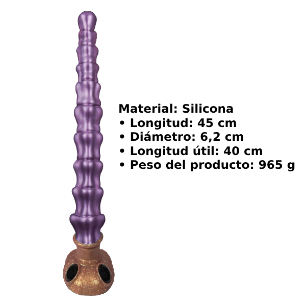 Dildo Alien Silicona Líquido Ventosa Gradual Largo L