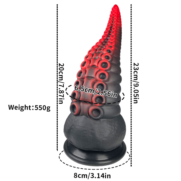 Dildo Silicona Líquido Suave Ventosa Alien Pulpo L 9 Inch