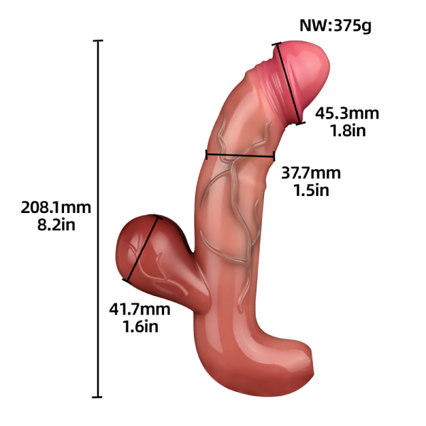 Vibrador Realista de Silicona Líquida 22cm - Pene Grueso Textura Natural Premium