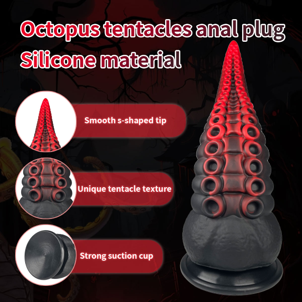 Dildo Silicona Líquido Suave Ventosa Alien Pulpo S 7 Inch