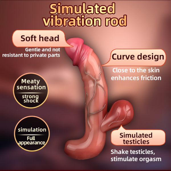 Vibrador Realista de Silicona Líquida 22cm - Pene Grueso Textura Natural Premium