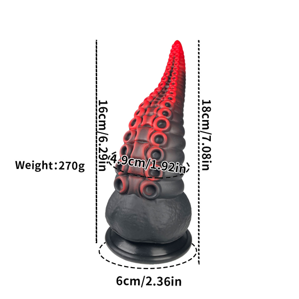 Dildo Silicona Líquido Suave Ventosa Alien Pulpo S 7 Inch