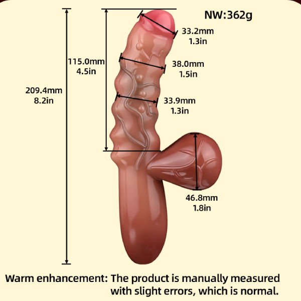 Vibrador Realista de Silicona Líquida 23cm - Pene Grueso con Textura Natural