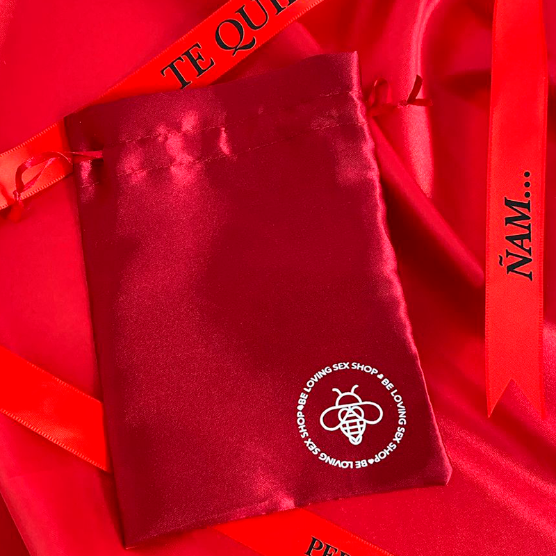 Bolsa para Regalo De Satín Rojo Sexy Bolsa para Juguetes Sexuales