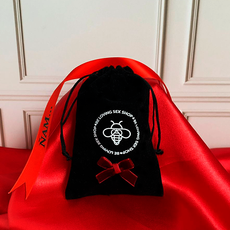 Bolsa para Regalo de Gamuza Negra Suave Bolsa para Juguetes Sexuales