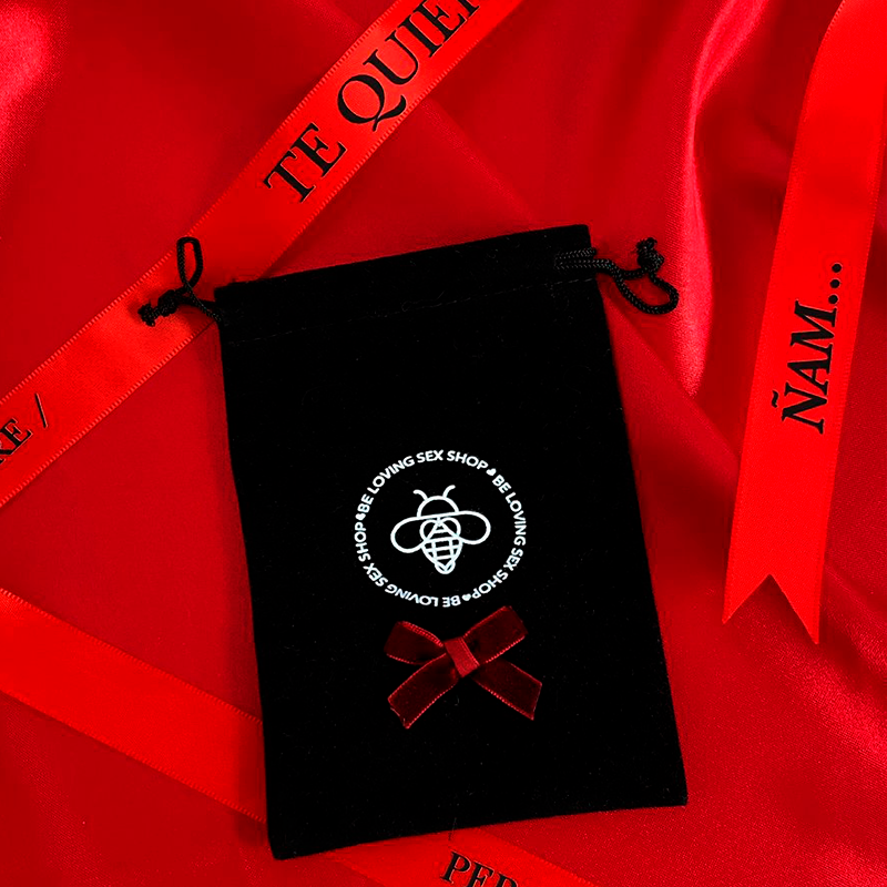Bolsa para Regalo de Gamuza Negra Suave Bolsa para Juguetes Sexuales