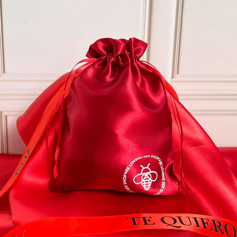 Bolsa para Regalo De Satín Rojo Sexy Bolsa para Juguetes Sexuales