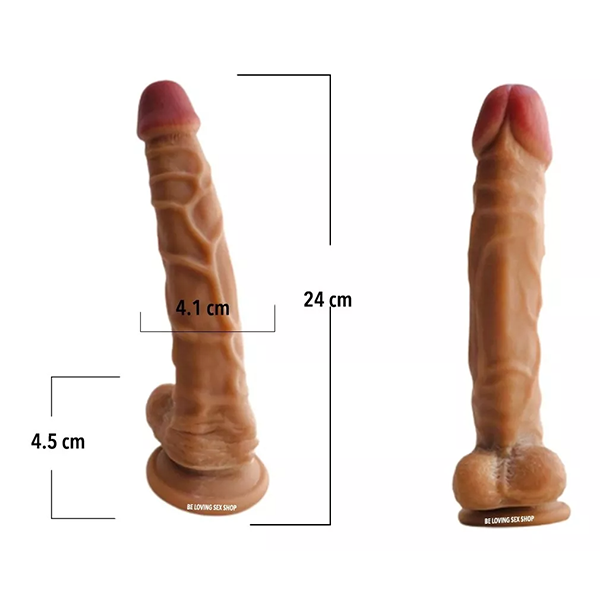 Dildo Realista Suave, Sol de 24 Cm