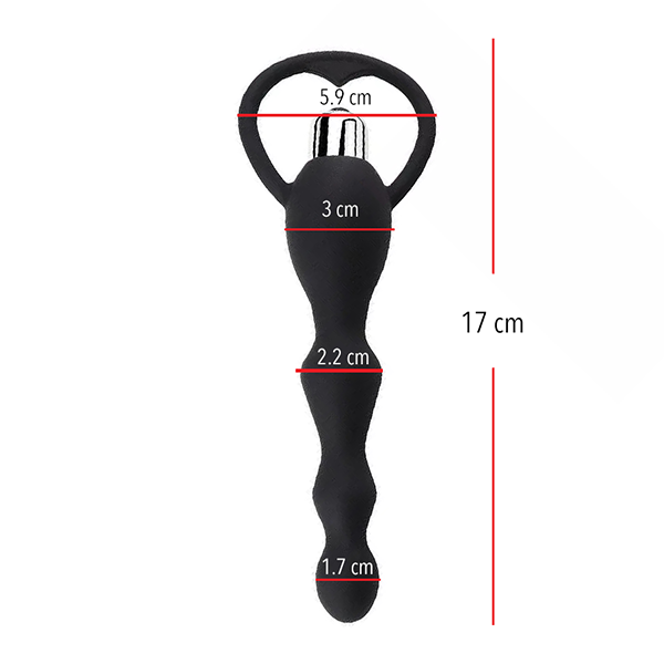 Plug Anal Vibrador Silicona Perlas