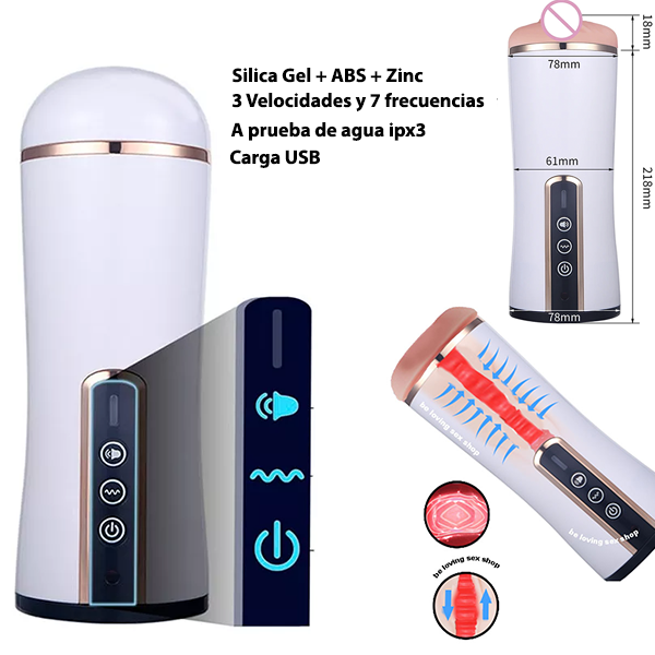 Masturbador Vibrador Succion Efecto Acordeon