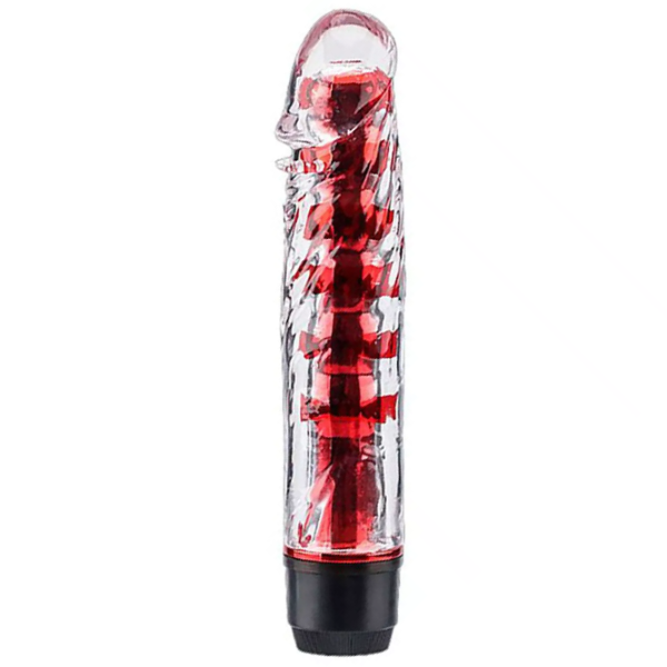 Vibrador Liso Jelly Gel, transparente de 17 cm