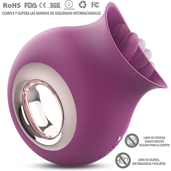 Vibrador oral consolador G-spot con lengua 2 en 1 rojo