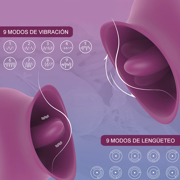 Vibrador oral consolador G-spot con lengua 2 en 1 rojo