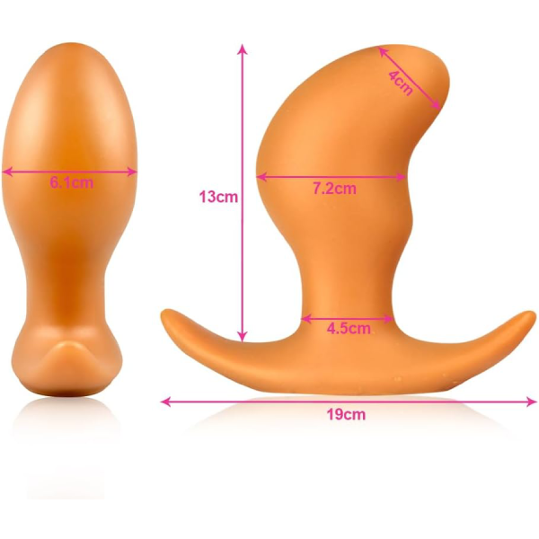 Plug Tapon Juguete Sexual Anal Premium Silicona Curvo XL