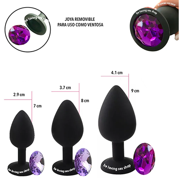 Kit de 3 plugs De Silicon Con Esfera Tipo Joya