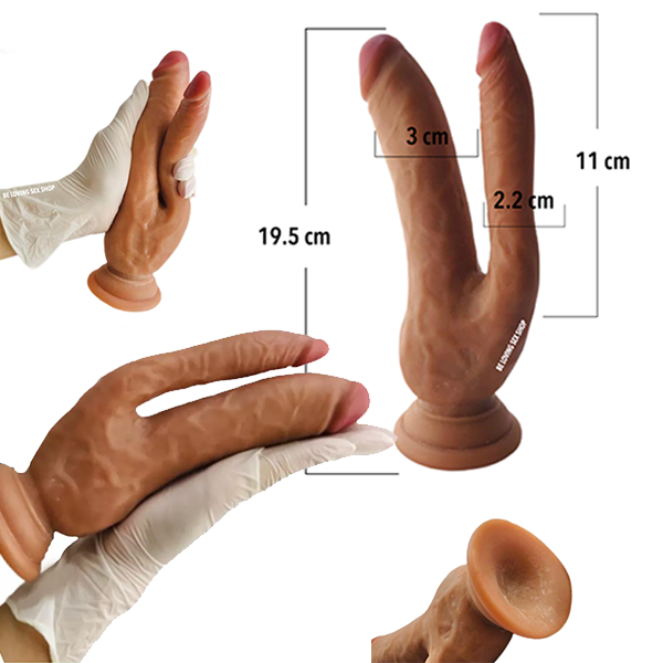 Dildo Realista Suave De Doble Cabeza