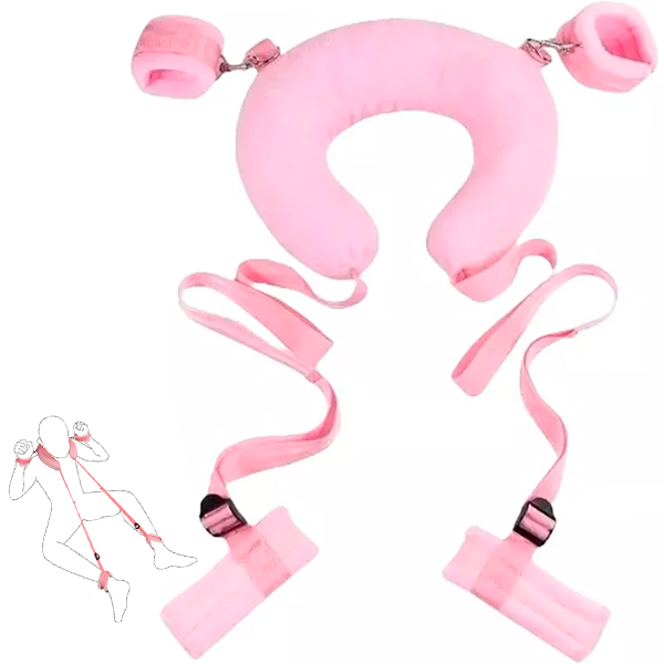 Set Bondage con un Cojín y Esposas de Amarre Pies o Manos