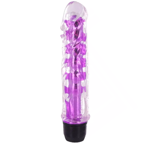 Vibrador Liso Jelly Gel, transparente de 17 cm