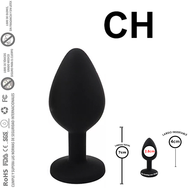 Mini Plug Anal de silicon Huevo con Joya S