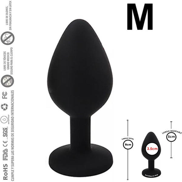Mini Plug Anal de silicon Huevo con Joya M
