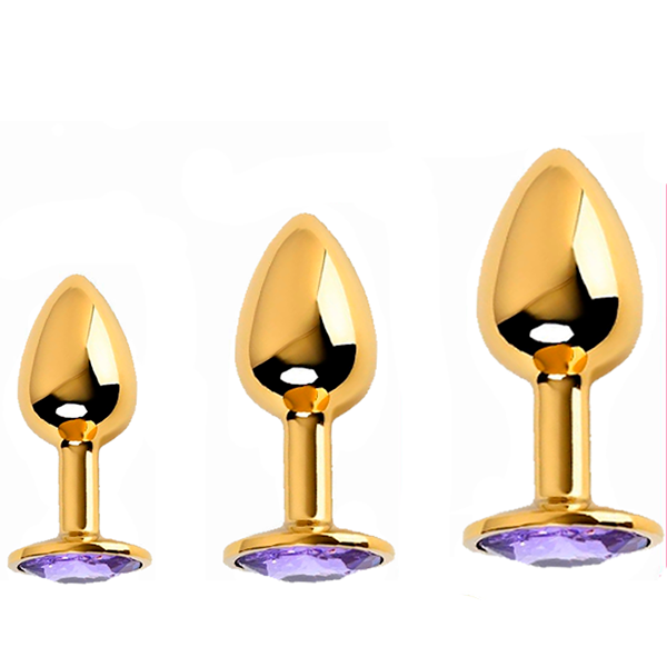 3 Plugs De Metal Acero Inoxydable Oro Rosa