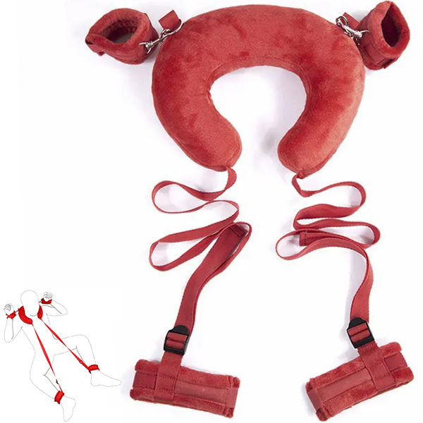 Set Bondage con un Cojín y Esposas de Amarre Pies o Manos